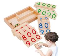 de figuras de madera - Tabla de clasificación de 1 a 9.000 dígitos, bandeja de actividades de conteo educativo, conjunto interactivo de construcción de habilidades matemáticas, ayuda en