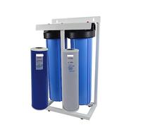 de filtración de agua vertical for toda la casa de 2 etapas con bloque de carbono Big Blue de 20 "y filtro de reducción de hierro y manganeso