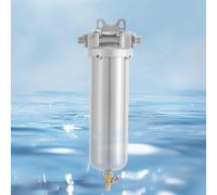 de filtro de agua de acero inoxidable | Interfaz estándar, de 8000 L, de agua única para agua de fábrica, 330x100 mm, color plateado, material metálico