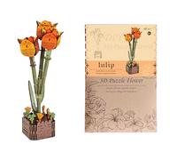 de flores de madera, kit de manualidades de construcción de flores, de madera 3D, para decoración del hogar de niños, pasatiempos, manualidades, relajación, estante de