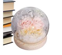 De Flores En Cúpula De Vidrio - Vidrio De 180 G, Flores Preservadas En Madera En Vidro, Cúpula De Flors Preservadas | Decoraciones Románticas Para Mujeres, Mamá, Abuela, Decoración Del Hogar Para Va