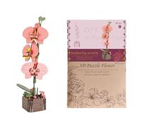 de Flores Tridimensional | Juego de Construcción de Flores - De Madera 3D | para Niños, Decoración del Hogar, Relajación, Exposición en Estanterías y como Centro de Mesa