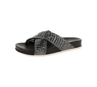 de fonseca Donna Fasce Incrocicate, Sottopiedee Suola In PVC, Ciabatte Mare, Mule Mujer, Negro, 41 EU