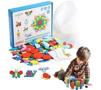 de formas - 210 piezas Tangram Bloques de construcción geométricos Juguetes | De madera, para proyectos educativos, guardería, de cumpleaños, de vacaciones, uso en