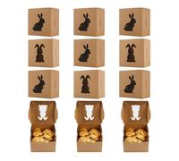 de galletas de conejito de Pascua - 12 piezas de construcción de papel, lindo conejito escaparate, envases de embalaje de alimentos de Pascua, Soporte de regalo de bocadillo navideño | Tratar