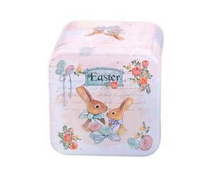 De Galletas De Pascua | Contenedor para Almacenar Dulces con Tema De Conejo De Pascua - Pequeña De Lata,para Recolectar Galletas Snacks En El Hogar Dormitorio del Salón Y para F