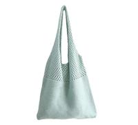 de ganchillo de playa - Bolso elástico de lujo para mujer | Bolsas de hombro de poliéster suave, para playa, compras, citas, viajes, escuela o trabajo, verde claro, Refer to description