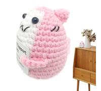 de ganchillo positivo: de punto hecho a mano, tarjeta muñeca de peluche suave | Terapeuta Decoración de oficina para Sala de espera de salud mental, regalo