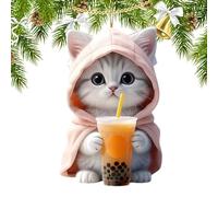 de Gato acrílico - Colgante Animal 2D, Accesorio Decorativo Resistente a los arañazos Usar Llaves de de Ventana 'árbol de Navidad de Espejo de Coche, Interior