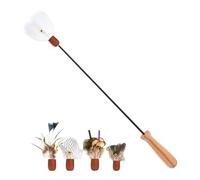 de gato de interior genérico | Barra de plumas telescópica ajustable, de plumas para gatos | para casa al aire libre cumpleaños juego diario actividad