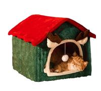 de Gato Navideño | Desmontable Y Lavable Para Animales Domésticos,Cueva De Gatos De Interior Navideña - Para Razas Pequeñas De 1,5-4 Kg, Para Dormitorio Y Balcón, Para Jugar, Descansar Y Dormir La Sie