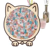 De Gatos para Adultos | 135 Piezas De Juguete De Laberinto para Juegos De Mesa - Juego de de Madera con Decoración Animal,para Niñas Y Niños En La Edad Preescolar Y En La Infancia Temprana