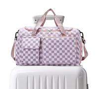 de Gimnasio - Deportiva de Gran Capacidad, Resistente al Agua, con Compartimento para Zapatos, para Hombres y Mujeres, diseño a Cuadros para Entrenamiento, Viajes, Detalles de la de