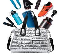 de gimnasio para hombre - 52cm Oxford Wet Compartment Backpack | Portable Sports Duffel Luggage, Fitness Travel Weekender For Workout Swimming Yoga Road Trip al aire libre, Silver, verwijzen