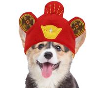 de Gorro para Perro, Gorro cálido para Gato, Fiestas de Año Nuevo Dios de la Riqueza Sombreros para Mascotas, Gorro de Invierno Grueso y Bonito para Perros y Gatos, de tamaño Mediano a Grande