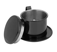 de goteo, filtro de café vietnamita de acero inoxidable, de goteo, cocina casera, oficina, restaurante, cafetería, uso para el hogar, cocina, oficina, cafetería, bar (Negro brillante)