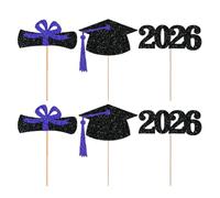 de graduación para ramos de flores - Toppers D'Artesanía - Picas florales de graduación 2026 - para mesa de cena, celebración, escolar, actividad