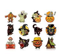 de Halloween - 12 de Madera para árbol de Halloween | Aterradoras señales Colgantes con Cuerdas | Hola Entre decoración de Pared en Miniatura de Papá Noel para el hogar | de