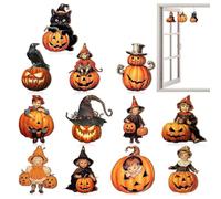 de Halloween - 12 de Madera para árbol de Halloween | Aterradoras señales Colgantes con Cuerdas | Hola Entre decoración de Pared en Miniatura de Papá Noel para el hogar | de