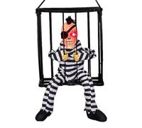 de Halloween de Prisionero Hablando Espeluznante,Prisionero de prisión Animado en Jaula | Jaula de Prisionero Espeluznante, decoración de Terror de Halloween activada por Movimiento Gritando