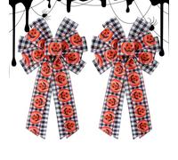 de Halloween para coronas, de Halloween - 2x grandes de otoño con cable | de corona fantasma de telaraña de calabaza, decoración de rústica de granja 18.9X9.84 pulgadas