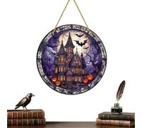 de Halloween | Spooky Stained Round 2D Acrylic | Window Suncatche