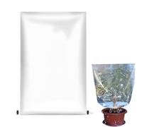 de heladas para plantas al aire libre | Protector transparente de lluvia para plantas | Protector de lluvia de plantas de polietileno, impermeables con cordón para clima frío de