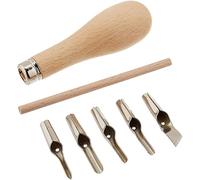 de herramientas para tallar sellos en goma para cortar bloques de lino con mango de madera con 5 cuchillas