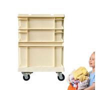 De Herramientas Portátil Con Ruedas - De Plantación De Flores Con Ruedas, De Almacenamiento De Estilo Industrial | Conjunto De Contenedores De Almacenamiento Apilables Móvil Con Tapa