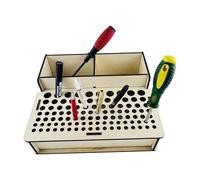 de herramientas profesional de madera, soporte de cuero con 2 ranuras y 103 agujeros, práctica de almacenamiento para herramientas, proyectos de manualidades, organización de taller