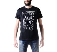 De hombre de piel de T-de pestañas Diesel T-camiseta de manga corta negro DIESLT, Negro, Medium