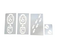 de huellas de Navidad, plantillas reutilizables de huellas de, plantillas de pintura de nieve para decoración de azulejos