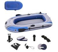 de Inflable: balsa de Canoa de embarcación Plegable de Servicio Pesado, Bote de Remo portátil Compacto de Remo, Kayak al Aire Libre de 3 Personas Premium | Conjunto confiable para la explo