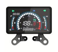 De Instrumentos para Motocicleta Velocímetro de motocicleta, tablero Digital ABS negro, tacómetro, indicador de kilometraje de voltaje con soporte Velocímetro De Motocicleta