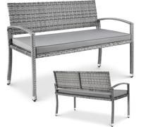 de jardín de 2 plazas con tapete, sofá de poliratán, capacidad de carga de 320 kg, de muebles de jardín para exterior, 122x60x90 cm, de para pequeños, jardines y terrazas