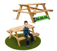 de Jardín KADAX con Mesa para Niños, Asiento de Madera para Uso Exterior