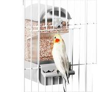de jaula para loros - Contenedor dispensador de alimentos para gran capacidad, soporte para semillas sin desorden | Diseño transparente de la de alimentación, instrument