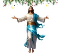 de Jesús - de espejo retrovisor de acrílico 2D religioso para el coche, decoración cristiana "viaje sagrado" para el hogar, ventana, dormitorio, sala de estar, decoración de árbol de