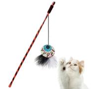 de juguete para gatos de Halloween, plumas y campana, de | Kitten - Varita interactiva para fitness, alivio del estrés, entretenimiento, hogar, interior y exterior, sala de estar