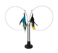 De Juguete para Gatos - Juguete Interactivo para Gatos con Súper Ventosa, Juguete De Plumas para Gatitos | De Repuesto De Plumas Extraíbles, Pluma De Gato para Ejercicios De Juego En Interio