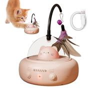 de juguete para gatos, juguete motorizado inteligente para gatos con pluma, suministros de entrenamiento para mascotas para ejercicios de caza en interiores, aburrimiento, estimulación mental