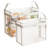 De Juguetes Para Animales De Peluche: Cofre De Muñecas De Felpa Transparente De 2 Piezas, Contenedor De Almacenamiento De Muñecas, Para Sala De Estar, Sala De Juegos, Saala De Estudio, Balcón, Do