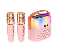De Karaoke para Niños, Máquina De Canto Portátil con 2 Micrófonos Inalámbricos, Batería De 1200 MAh | Set De Karaoke Familiar para Hogar, Máquina De Música para Fiestas Infantiles Y Ocio, Sist