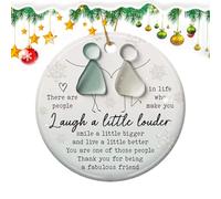 De La Amistad con Vidrio De Mar,Decoración Bidimensional Atemporal - s De Amigos para El Árbol De Navidad | para Mujeres Y Niñas Familia Fiestas Conmemorativas Vecinos Y Hermanas