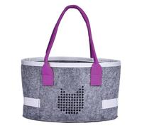 de la compra de fieltro, de fieltro ovalada, plegable para cosméticos, organizador de juguetes de viaje para niños, de picnic con asas para trabajo y al aire libre, morado