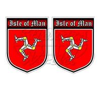 De la isla de Man Celtic escudo de Man Reino Unido gran Bretaña 75 mm (3 pulg.) vinilo parachoques pegatinas, adhesivos X2