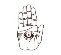 de la mano con la alquimia ocular Calcomanías de pared 34x58.1cm Removible sin dejar pegamento Café