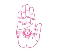 de la mano con la alquimia ocular Calcomanías de pared 34x58.1cm Se puede modificar y añadir información Rosa