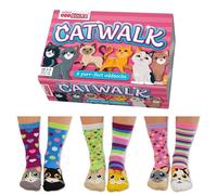 De La Marca United Oddsocks- Caja De Regalo 6 x Calcetines De Gatito Desparejados Para Mujer EU 37-42 - CATWALK