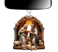 de la Natividad, colgante de la Natividad, nacimiento de Jesús Decor - Decoración de árbol de Navidad de escena de la natividad, colgante de escena de la natividad en acrílico 3D,